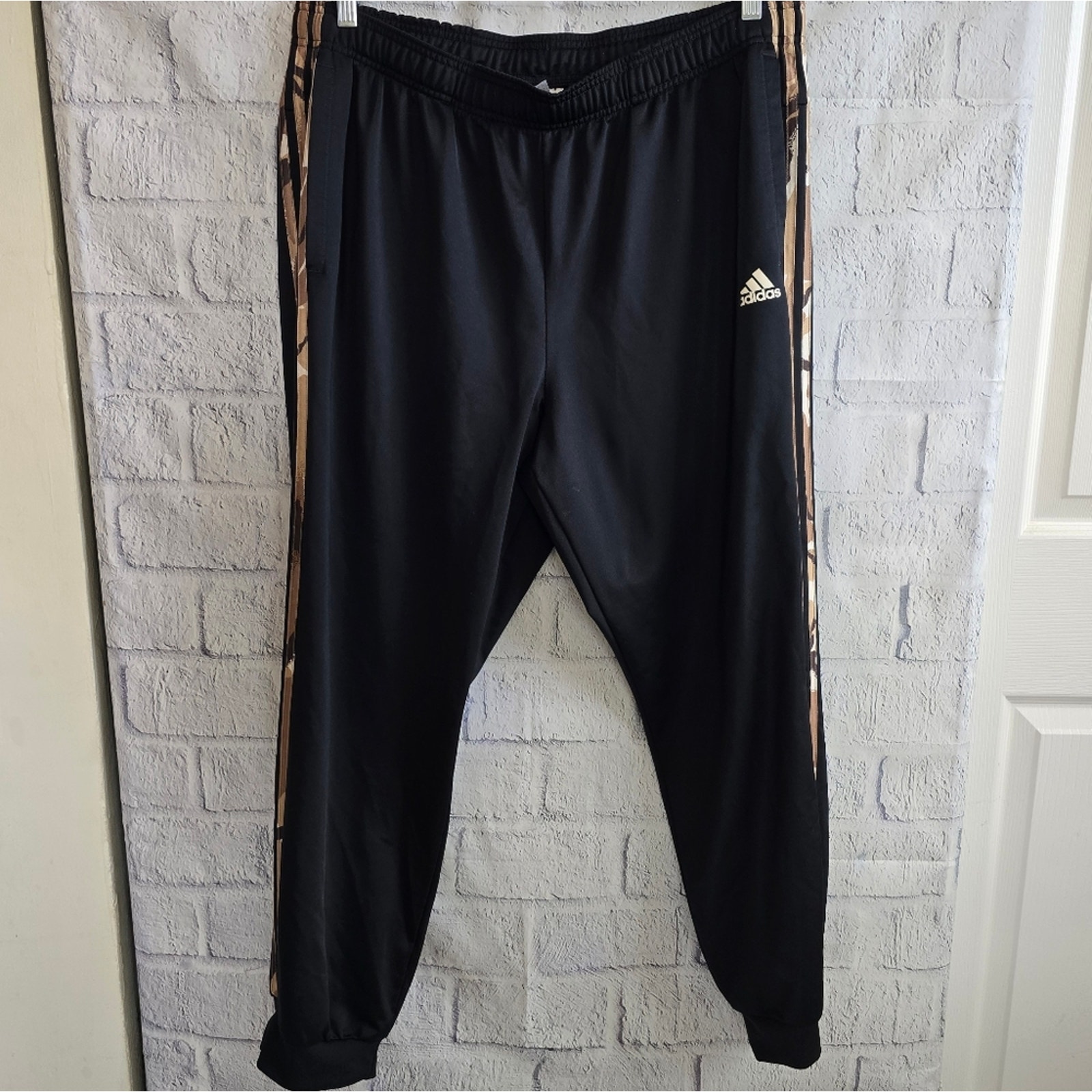 Adidas Black And Brown Camo Jogger Track Pants Men's Plus Size 2XL