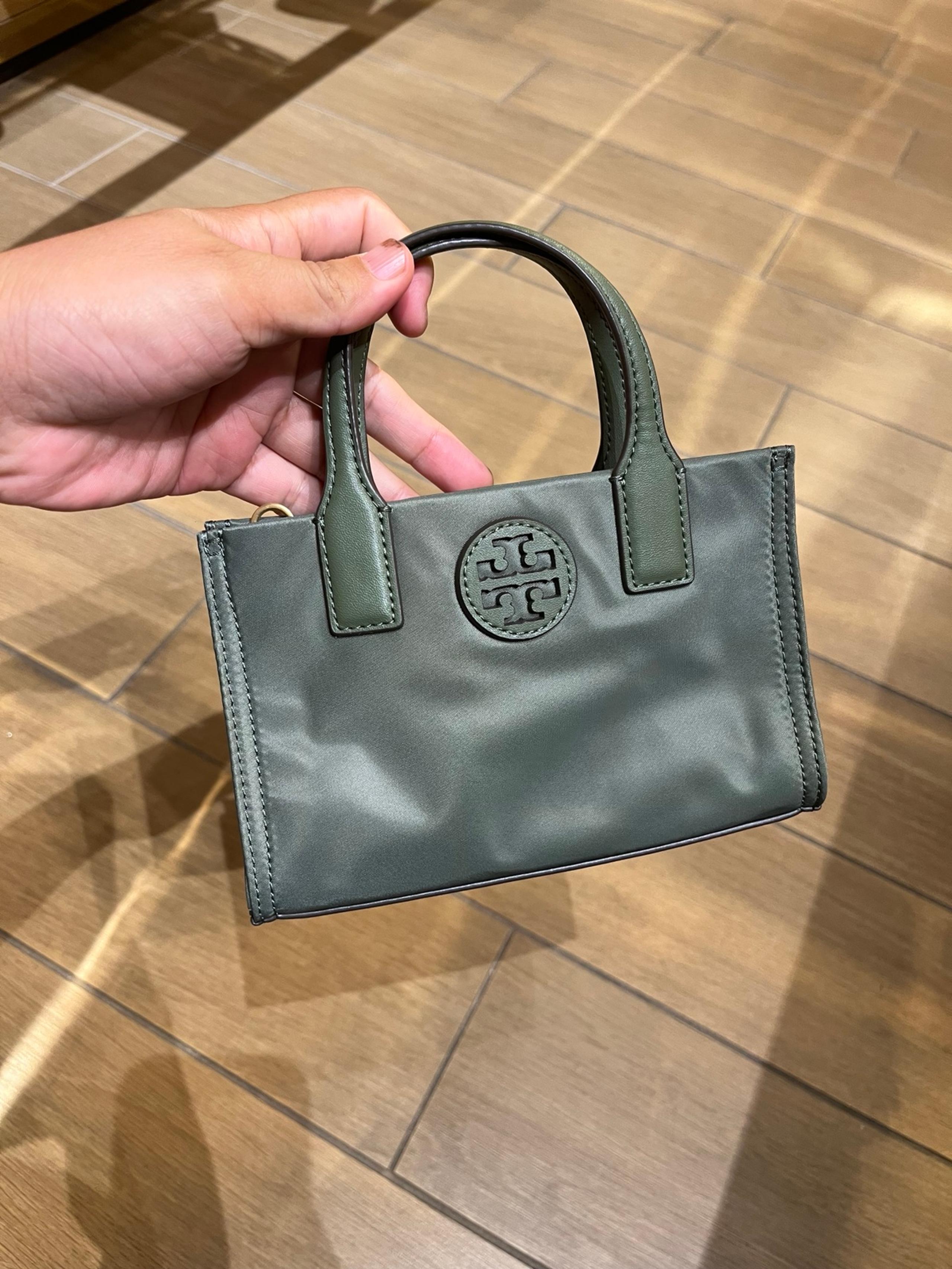 Tory Burch Womens 146437 Elle Gold-Tone Hardware Mini Nylon Tote Bag