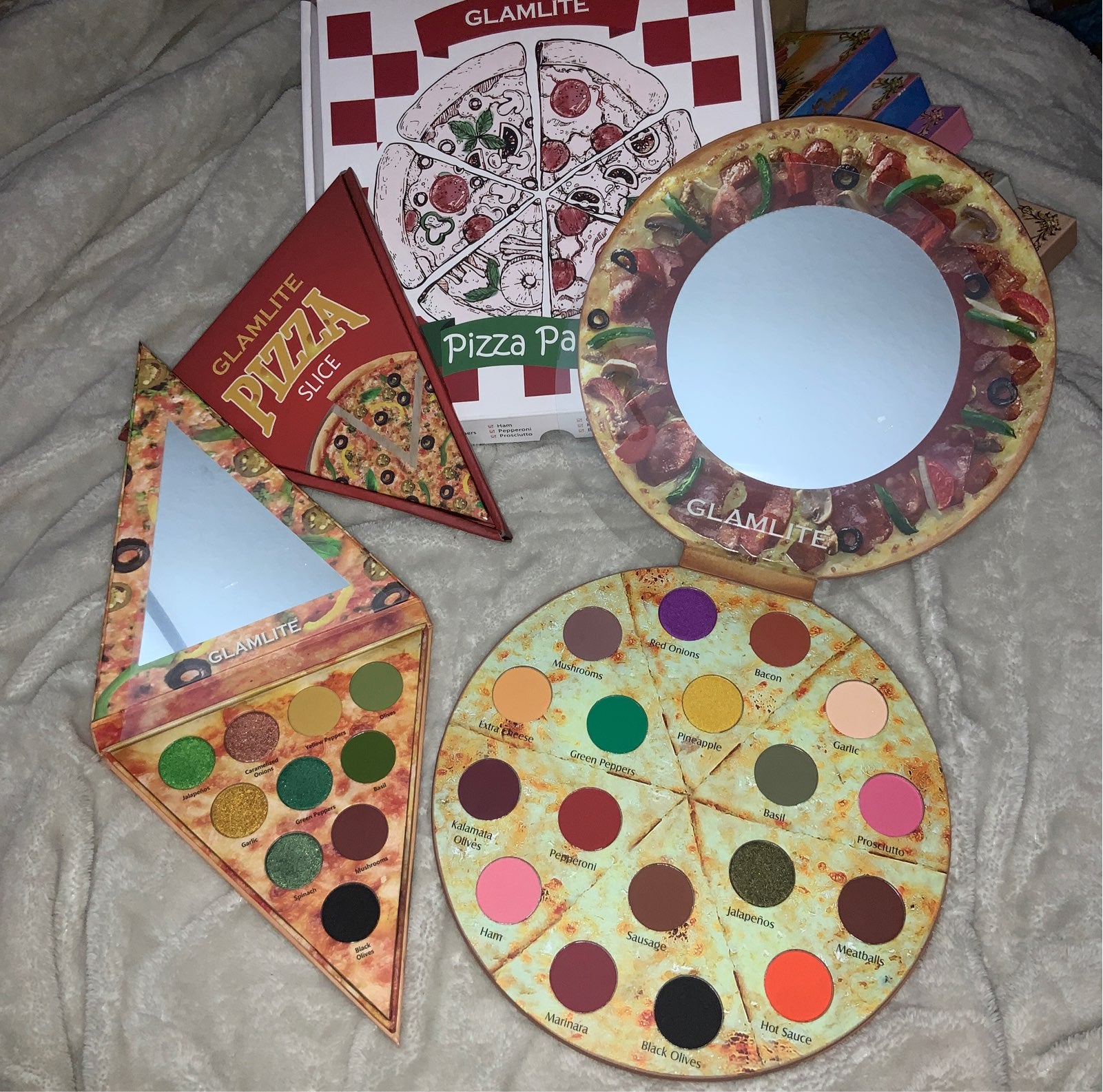 glamlite pizza eyeshadow palette bundle