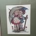 M.I. Hummel Cross Stitch Needle Point Framed Art Rare Vintage Wall Hanging Decor