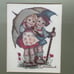 M.I. Hummel Cross Stitch Needle Point Framed Art Rare Vintage Wall Hanging Decor