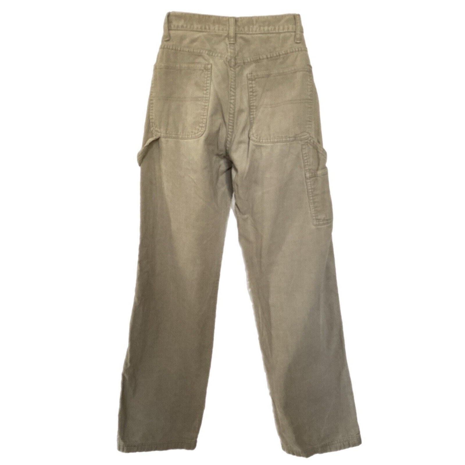 Vintage Y2k Corduroy Carpenter Pants Beige Relaxed Baggy Mid Rise GAP Size 2/4