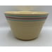 Vintage #9 WATT Yellow Ware USA Oven Ware Mixing Bowl Ribbed Pink Blue Striped