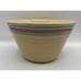 Vintage #9 WATT Yellow Ware USA Oven Ware Mixing Bowl Ribbed Pink Blue Striped