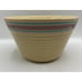 Vintage #9 WATT Yellow Ware USA Oven Ware Mixing Bowl Ribbed Pink Blue Striped