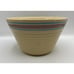 Vintage #9 WATT Yellow Ware USA Oven Ware Mixing Bowl Ribbed Pink Blue Striped