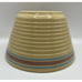 Vintage #9 WATT Yellow Ware USA Oven Ware Mixing Bowl Ribbed Pink Blue Striped