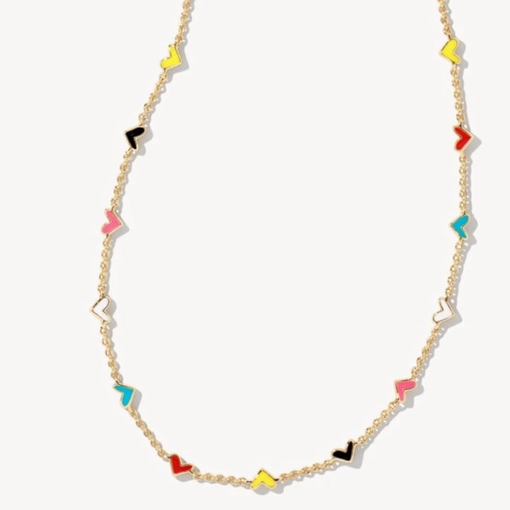 Kendra Scott Haven Heart Gold Strand Necklace in Multi Mix
