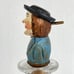 VTG ANRI Carved Wooden Mechanical Moving Bottle Stopper Man Sticking Out Tongue