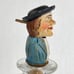 VTG ANRI Carved Wooden Mechanical Moving Bottle Stopper Man Sticking Out Tongue