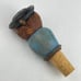 VTG ANRI Carved Wooden Mechanical Moving Bottle Stopper Man Sticking Out Tongue