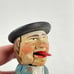 VTG ANRI Carved Wooden Mechanical Moving Bottle Stopper Man Sticking Out Tongue
