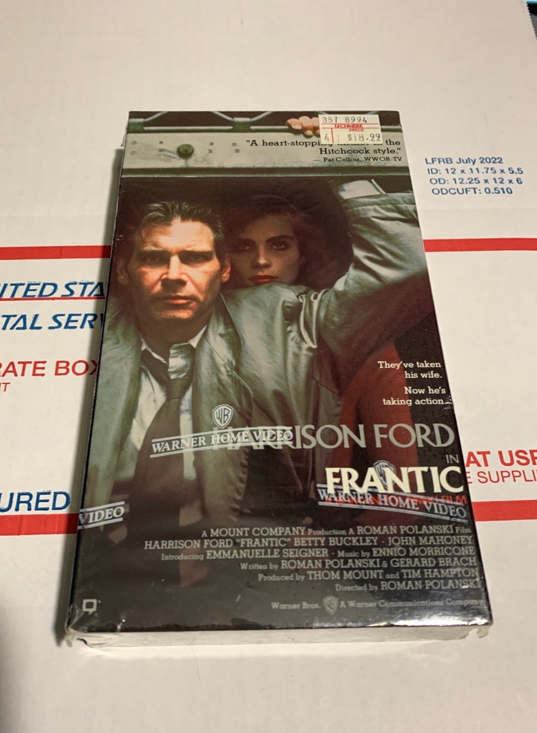 First Print Frantic Vintage VHS SEALED Wraparound Harrison Ford Polanski 1988