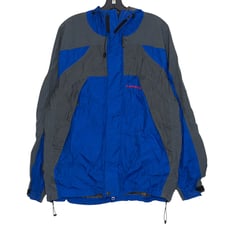 Mammut Mens Rain Jacket Gore-Tex Paclite Outdoor Gorp Utility Blue Large Flaws