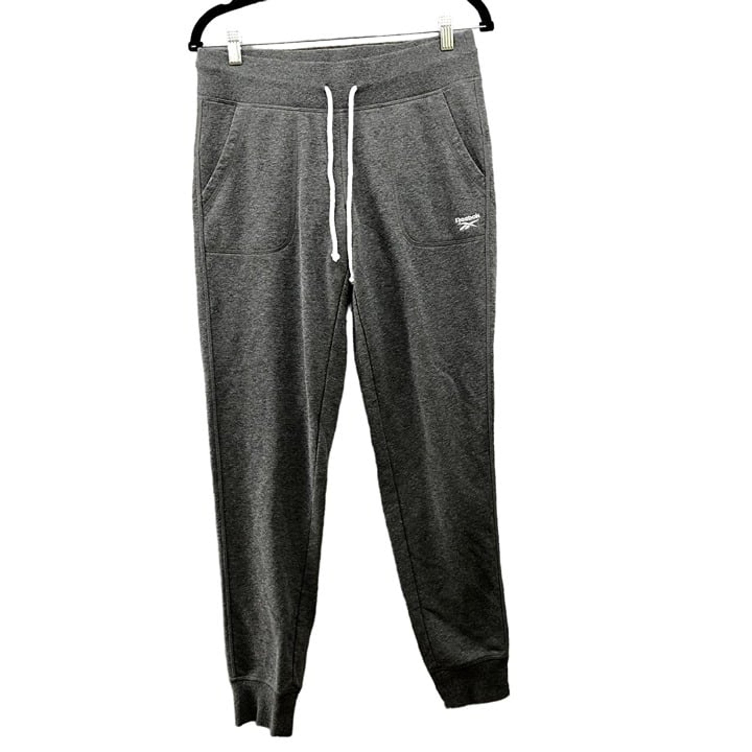 Reebok Jogger Sweatpants Mens Small S Gray Lounge Athleisure Cotton Blend