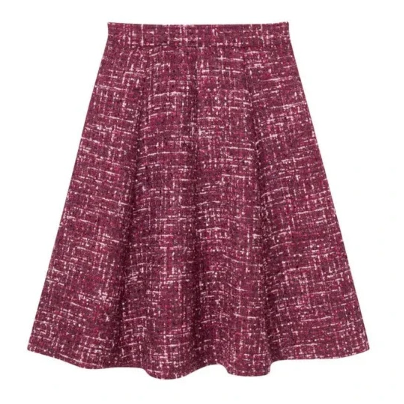 new GAL MEETS GLAM anthropologie preppy tweed boucle Nell wine pink skirt