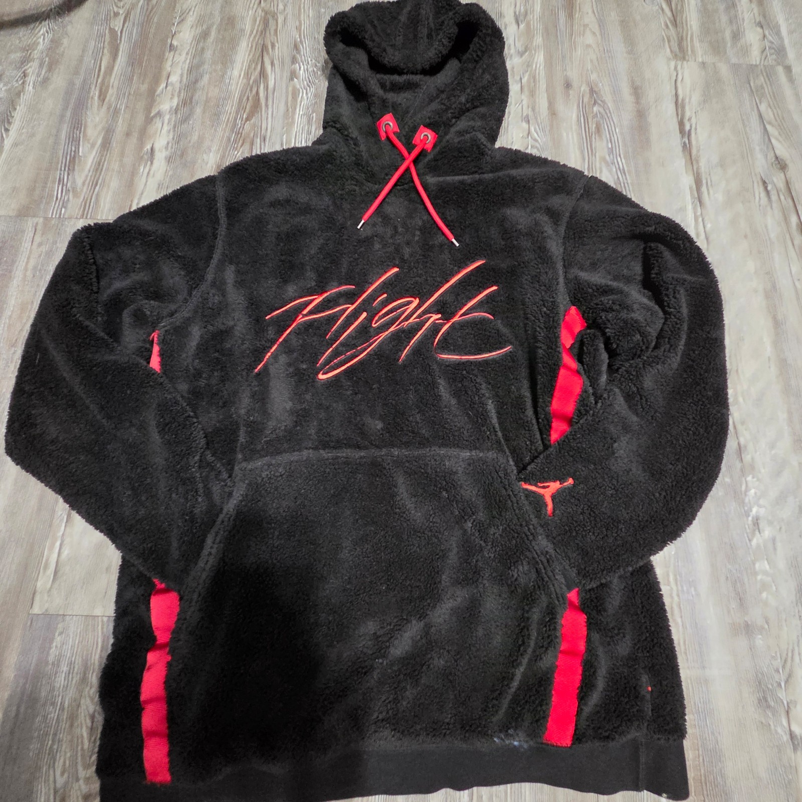 Air Jordan Wings of Flight Black Fleece Sherpa Hoodie AH6250-010 Mens Size M