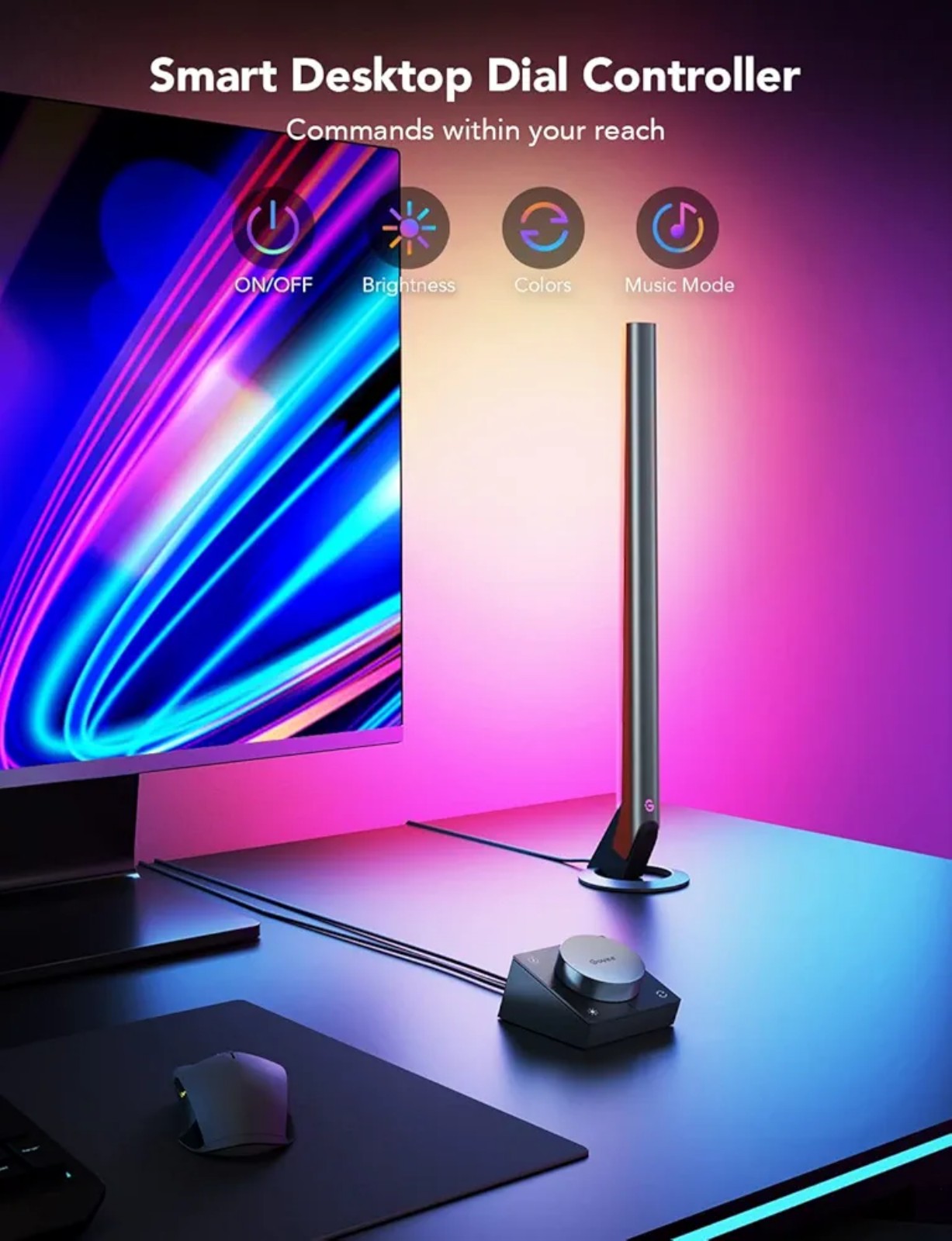 Govee RGBIC Gaming Light Bars H6047 w/ Smart Controller 16.7 Inches Wi-Fi Smart