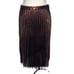 Topshop Womens Metallic Pleated Midi Skirt Size 6 Side Zipper Copper Gold Red