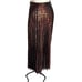 Topshop Womens Metallic Pleated Midi Skirt Size 6 Side Zipper Copper Gold Red