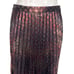 Topshop Womens Metallic Pleated Midi Skirt Size 6 Side Zipper Copper Gold Red