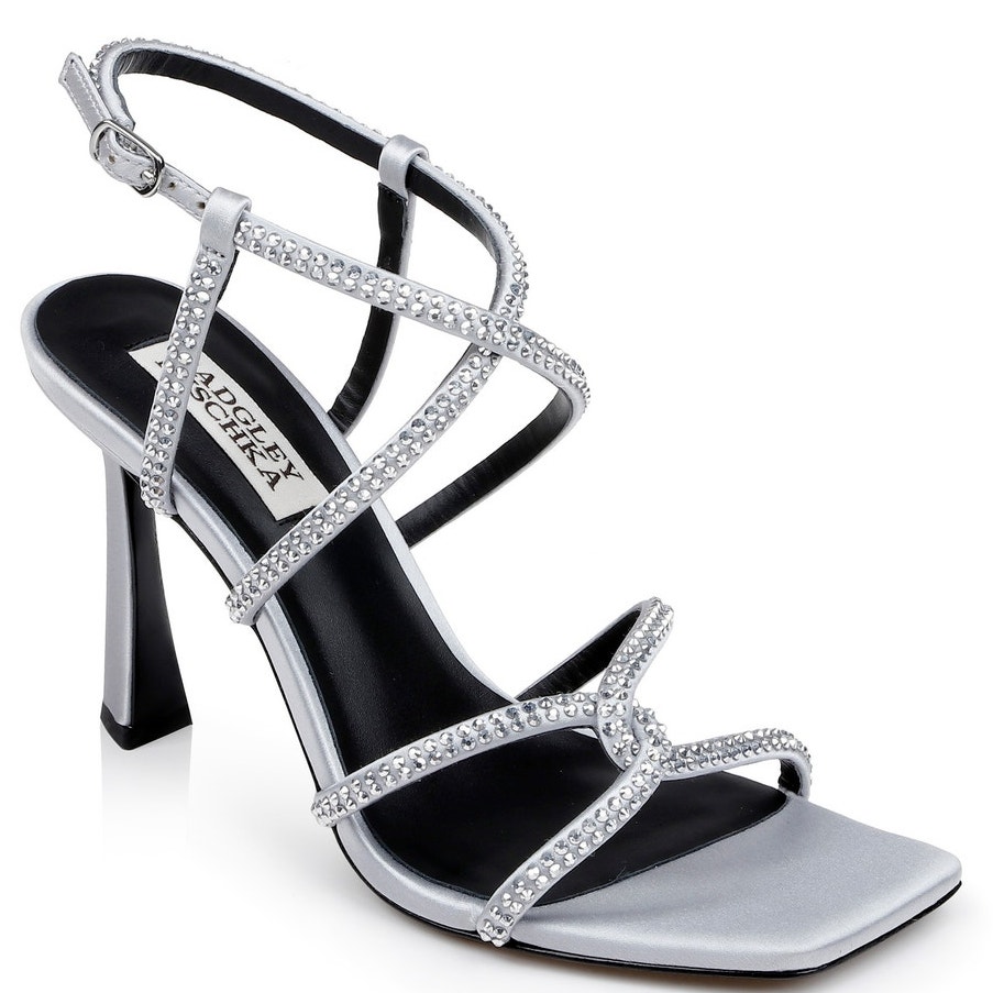 Badgley Mischka Women's Brooke Strappy Bejeweled Stiletto Sandals Heels Size 9.5