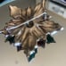 Vintage LC POINSETTIA FLOWER BROOCH Pin Red Enamel Liz Claiborne Holiday Bling