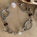 Michael Dawkins 925 Sterling Silver Oval Pearl & Smoky Quartz Toggle Bracelet