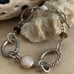 Michael Dawkins 925 Sterling Silver Oval Pearl & Smoky Quartz Toggle Bracelet
