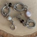 Michael Dawkins 925 Sterling Silver Oval Pearl & Smoky Quartz Toggle Bracelet