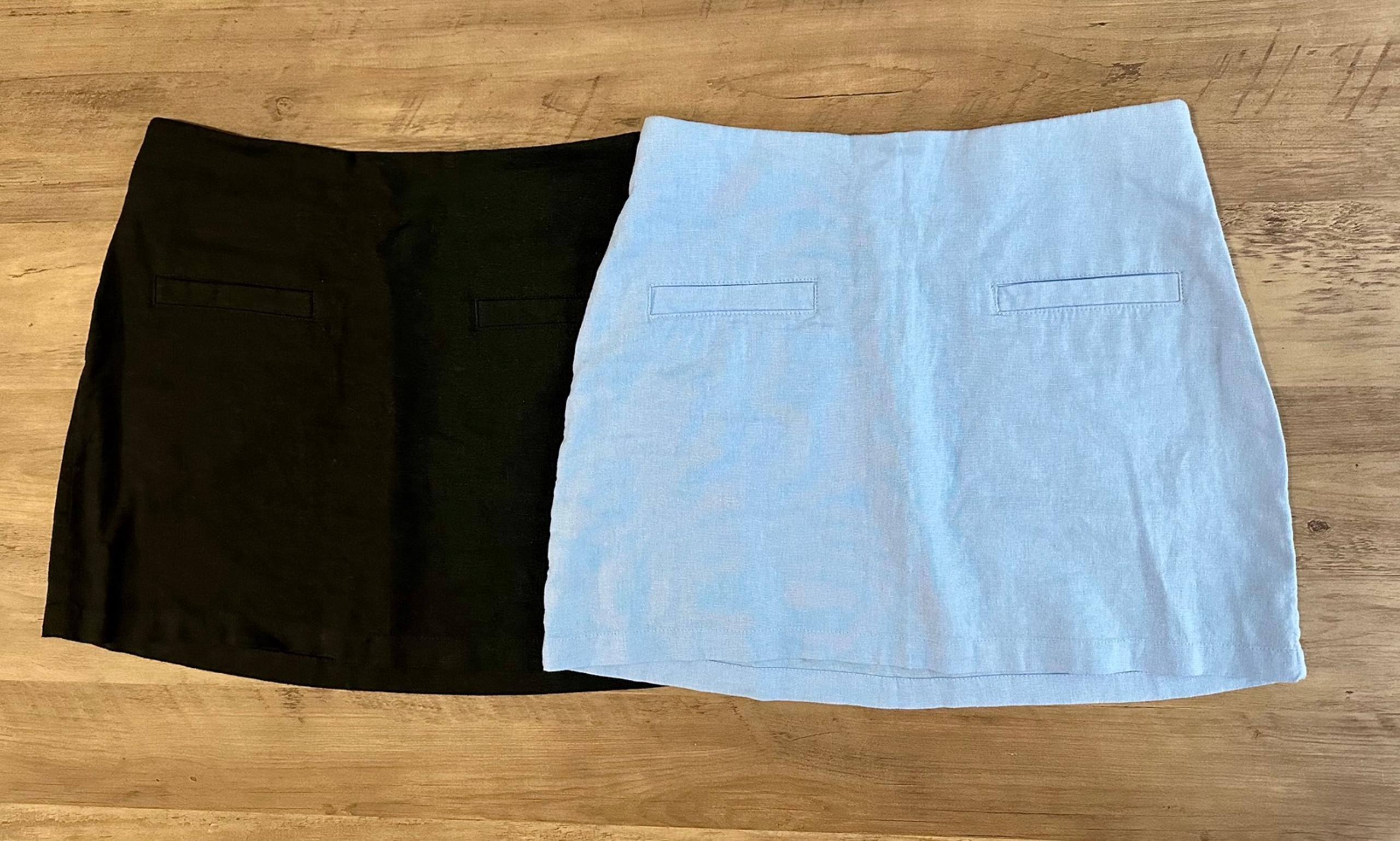 Set of two linen mini skirt