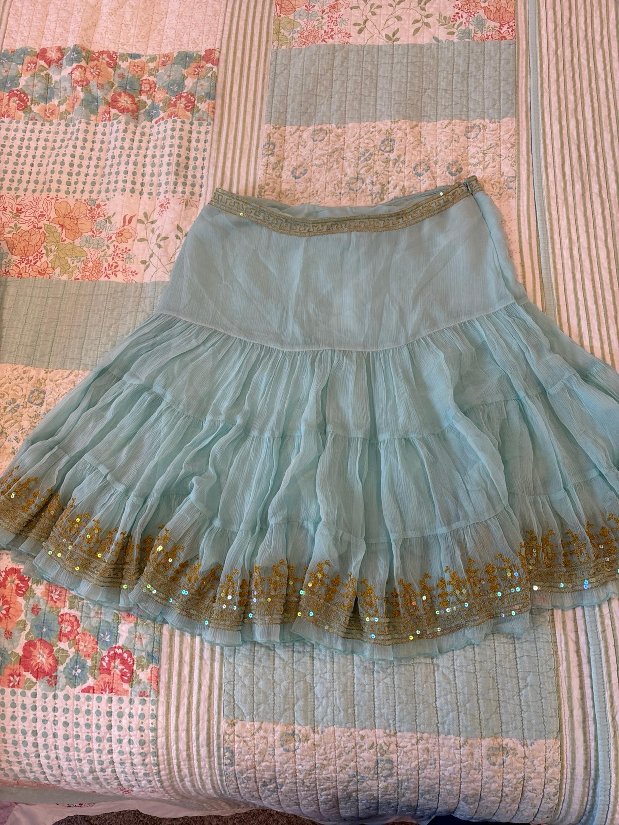 NWT Central Park West silk size L Boho/hippie free spirit super cute skirt