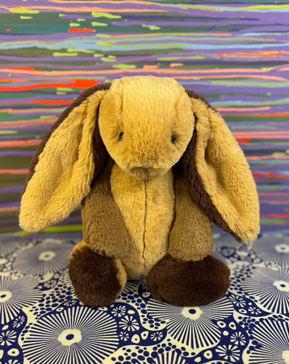 NWT Jellycat Original Bashful Patchwork Brown Bunny! Fast Shipping!