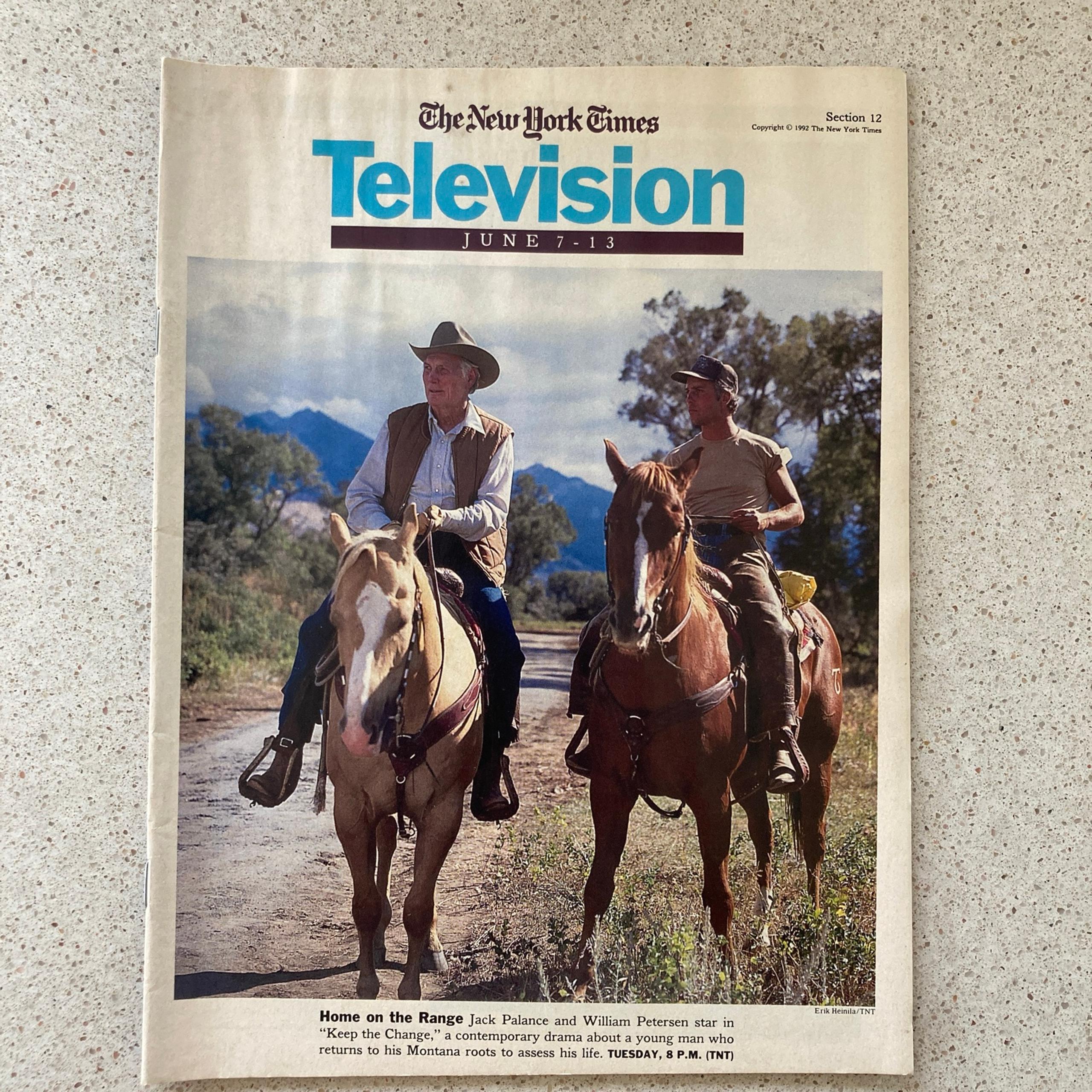 William Petersen & Jack Palance The New York Times Local TV Guide June 7 1992 LI