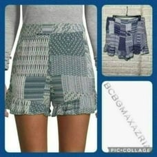 NWT MSRP 138 BCBGMAXAZRIA Printed High-Rise Shorts Women's Size Large