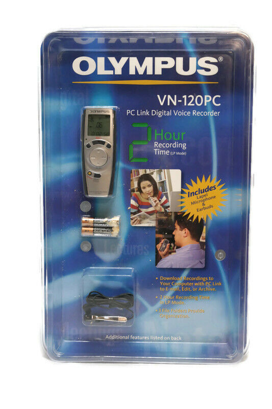 OLYMPUS VN-120PC PC Link Digital Voice Recorder SEALED