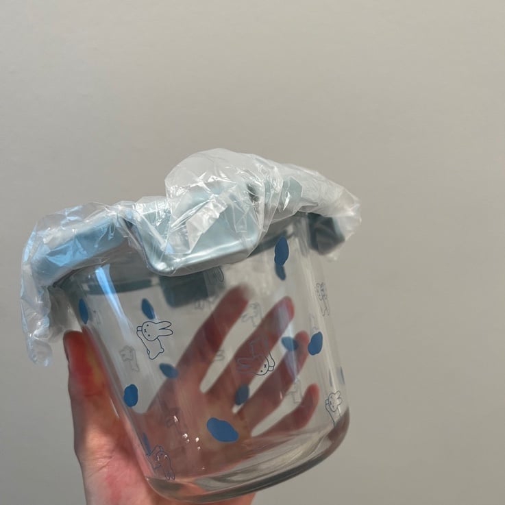 chubby miffy glass storage cup
