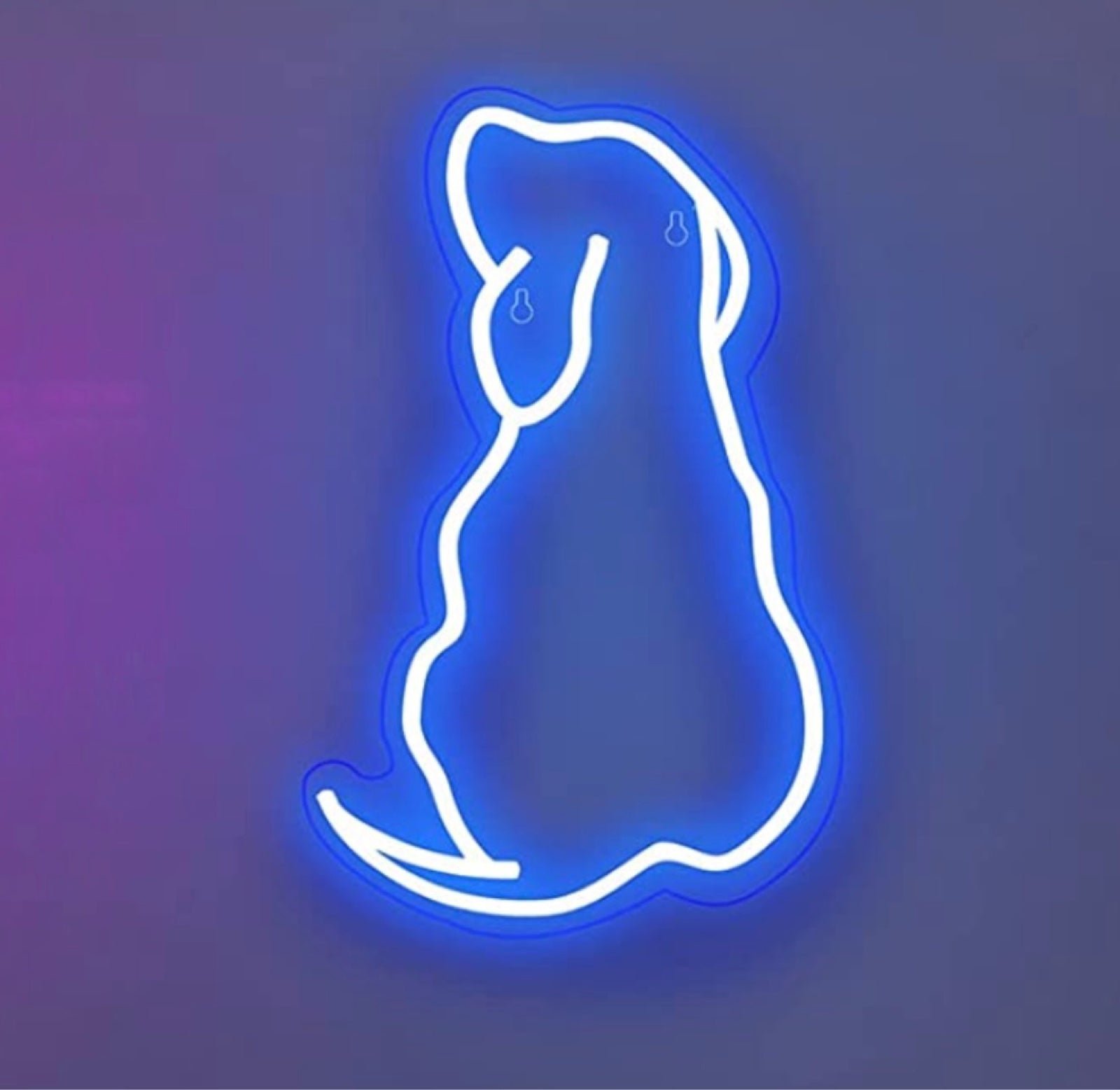 Adorable Bright Blue Puppy Dog Back and Tail LED Night Room Wall Decoration