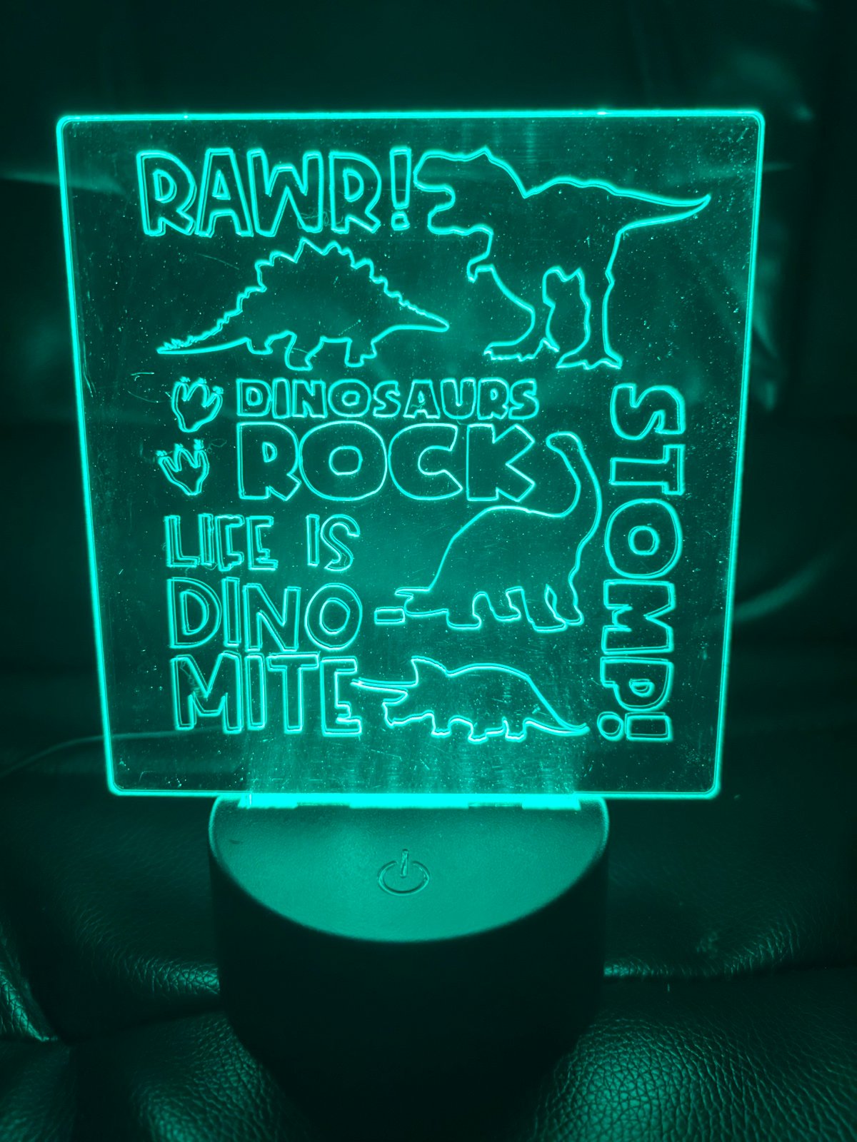 Customized Dinosaur LED Lamp With Black Base