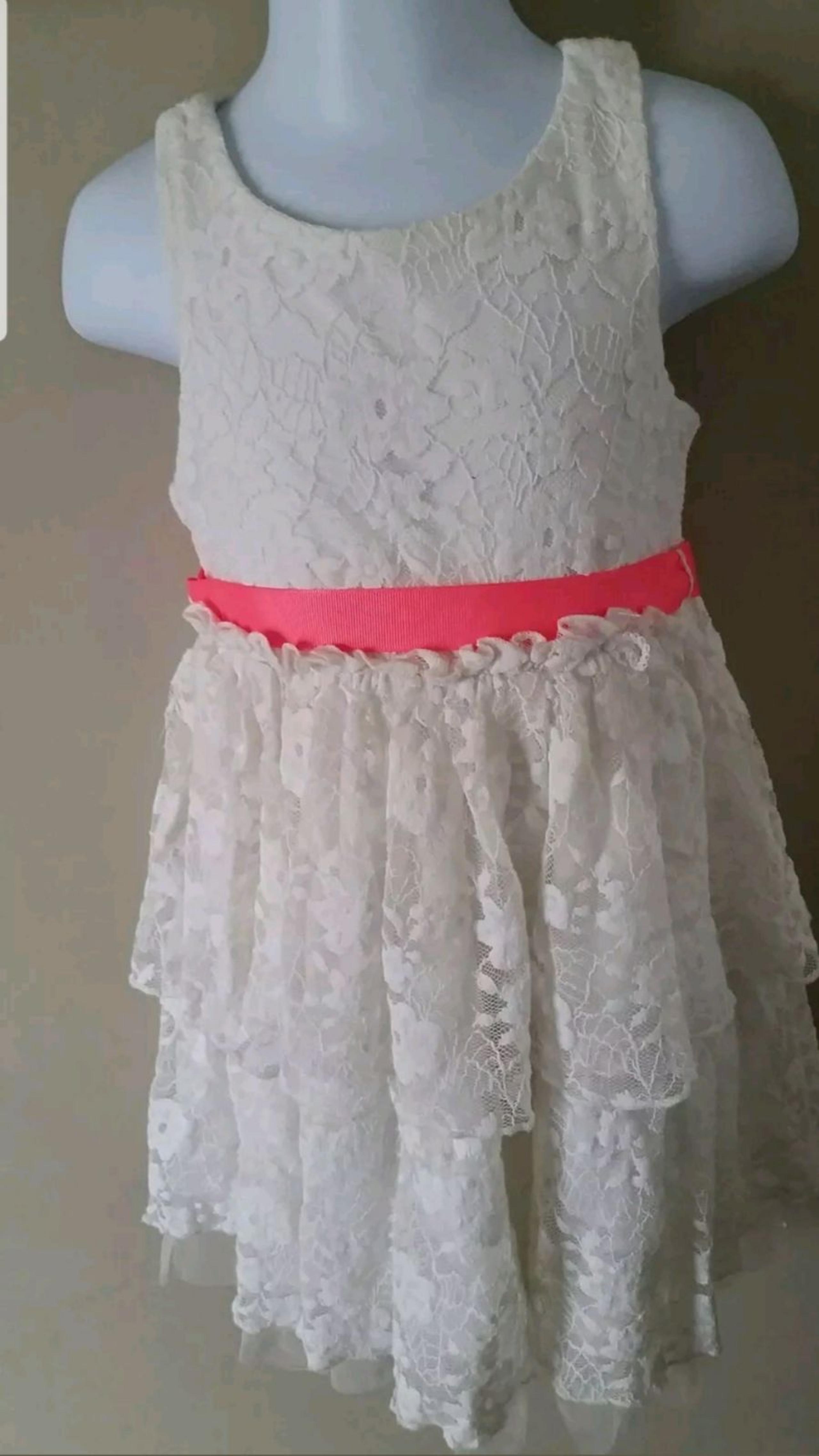 Pinky White Cream Lace Dress 4T