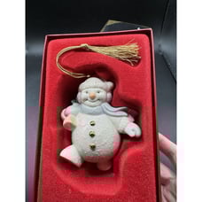 Lenox Ceramic Ornament Snowman Totting Tree 3rd In Series Mint In Box -20D
