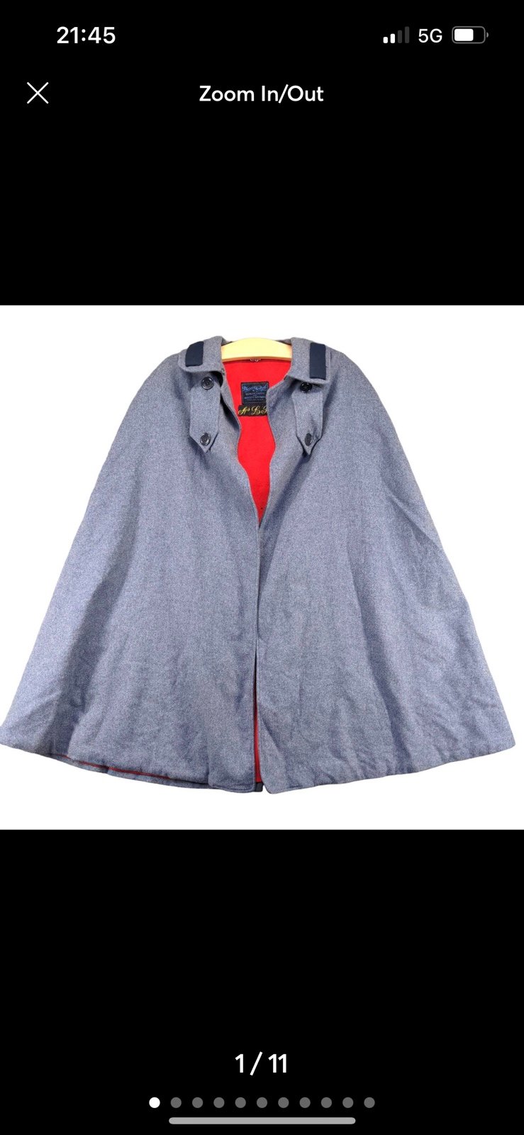 Marvin Neitzel Women's Nurse Cape Uniform Gray 1940s Vintage