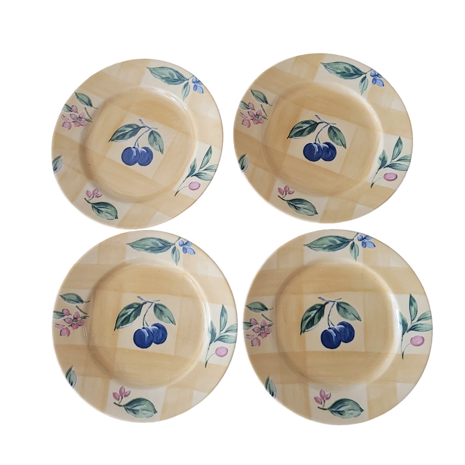Nikko Salad Plates Vintage Spring Dance Pattern Set of 4 Japan Style 9830