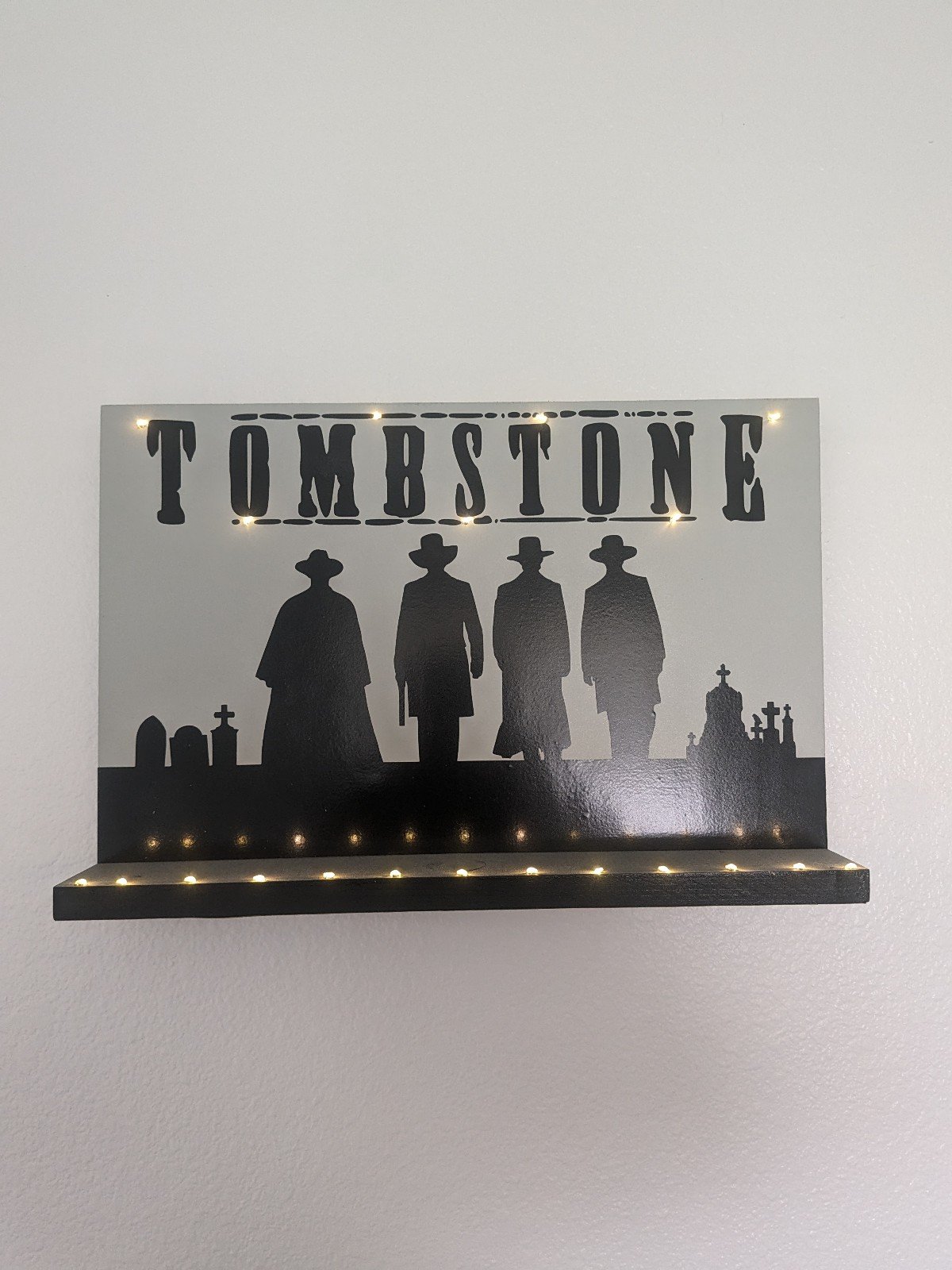 Tombstone wall decor light up