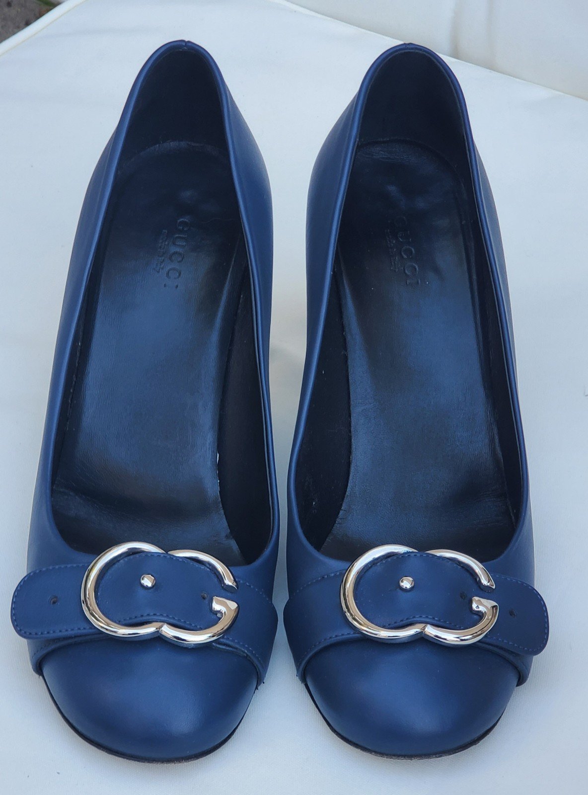 Gucci high heels | leather | blue | 39.5 | Pre Owned