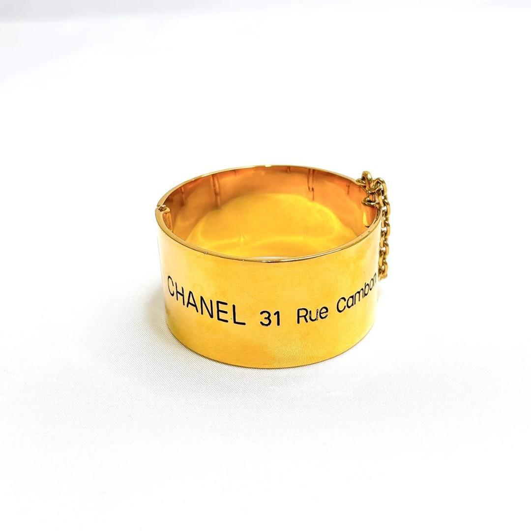 【Excellent Condition】 Chanel 31 Rue Cambon Bangle Gold Vintage