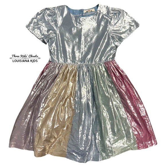 Mini Boden 11-12Y Colorful Metallic Party Dress