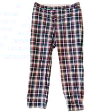 Euc Brooks Brothers MADISON Men's 38 x 32 Plaid Flat Front Chino Pants!
