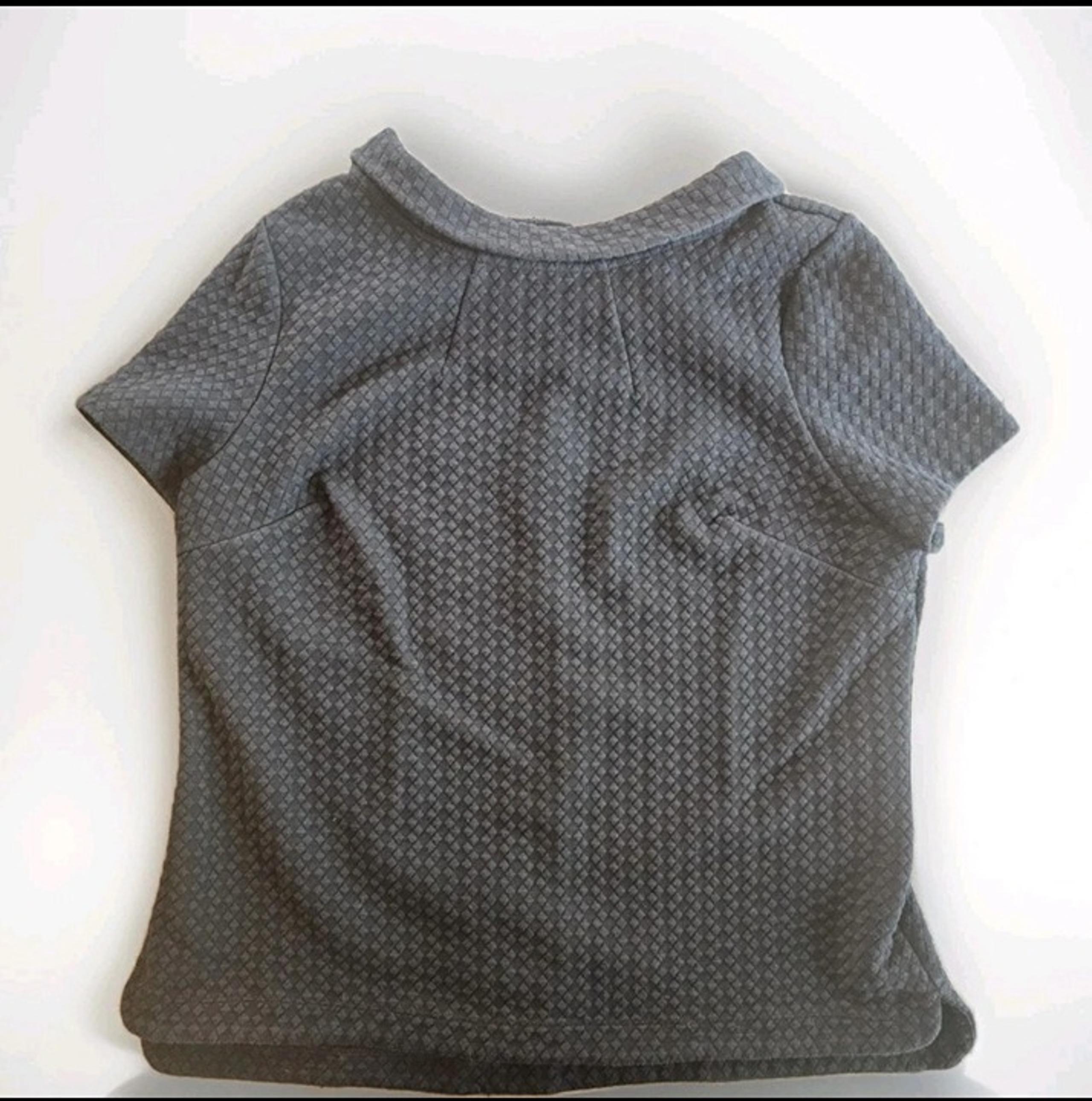 Boden Knit Top Womens US 16 UK 20 Black Quilted Short Sleeve Draped Collar