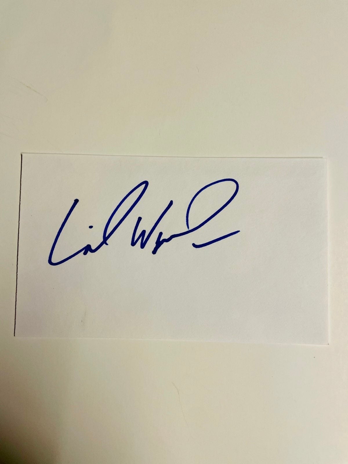 Lil Wayne Autographed 3x5 White Index Card